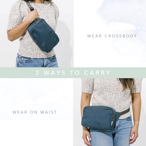 Everyday Joey Belt Bag | Navy Crossbody Hip Pack - 2.4L Zipper Pockets - color: Navy