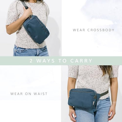 Everyday Joey Belt Bag | Navy Crossbody Hip Pack - 2.4L Zipper Pockets - color: Navy