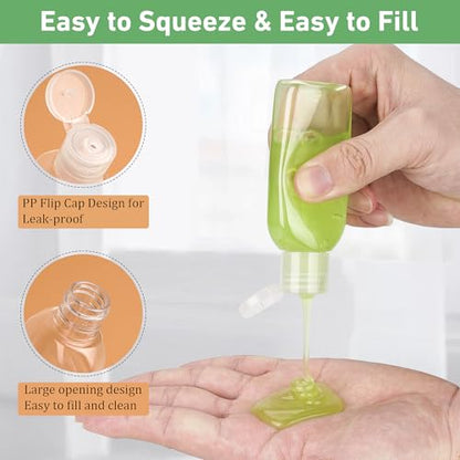 Travel Bottles for Toiletries 5 Pack 2oz TSA Approved Squeeze Bottle - color: Clear, size: 2oz, style: C-5Pack