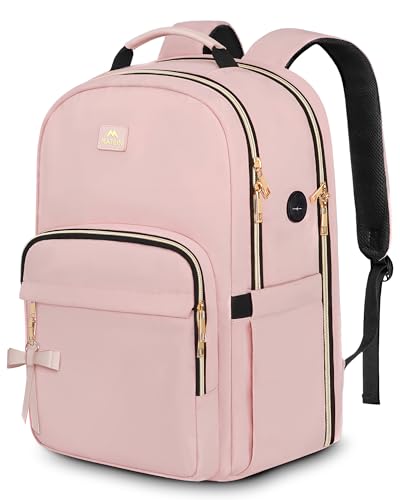 MATEIN Pink Laptop Backpack, 17 Inch TSA College School Backpack for Women