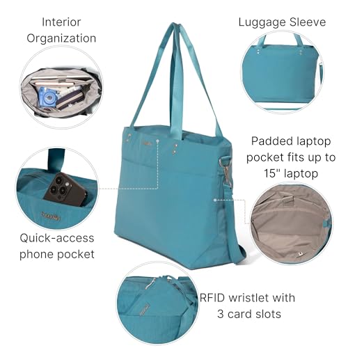 Baggallini Carryall Laptop Tote - color: Seaside Blue