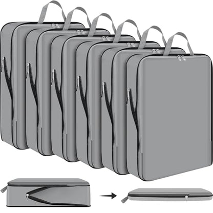 Hosuly 6 Pcs Compression Packing Cubes, 17.3 x 12.6'', Dark Gray - color: Dark Gray