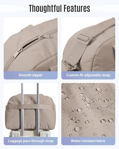 LIGHT FLIGHT Personal Item Travel Bag, Gym Bag for Women, Weekender Duffel - color: Lavender Purple