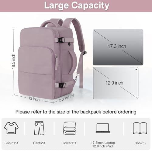 Sinaliy Travel Backpack, TSA Carry on Flight Approved Backpack - color: Purple, size: X-Large