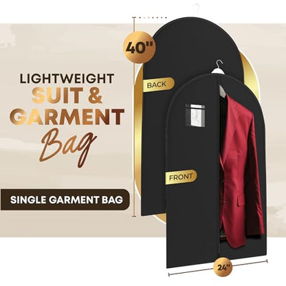 Navy Suit Garment Travel Bags - 40" X 24" - By Your Bags (Black, 1 Pack) - color: Black, size: 1 Pack