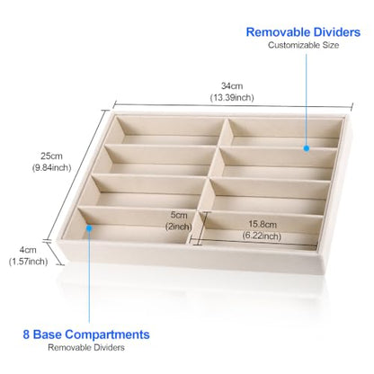 Velvet Sunglass Tray, Suitable For Dresser And Drawer, Beige - color: Beige