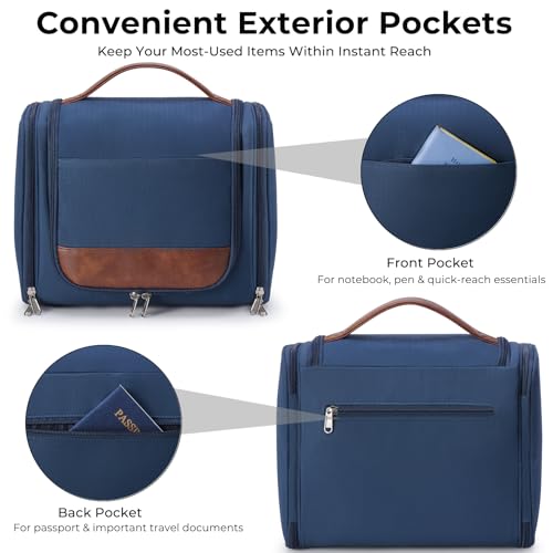 Ralnitote Toiletry Bag for Men, Large Hanging Travel Toiletry Bag, Navy - color: Navy