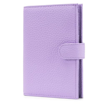 Karmiir RFID Passport Holder Travel Wallet for Women, Leather Passport Cover Wallet with Card Holders SIM Slots,Zippered Coins Pocket and Cash Slot Slim Compact Travel Wallet (Taro Purple) - color: Light Purple