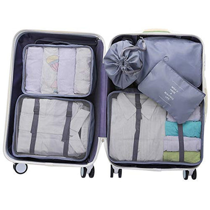 Luggage Packing Organizers Packing Cubes Set for Travel (grey 6pc) - color: grey 6pc