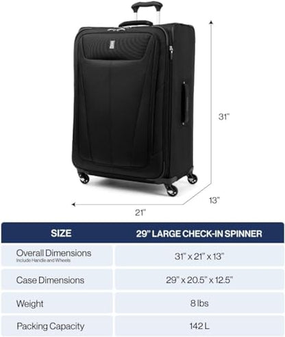 Travelpro Maxlite 5 Softside Checked Luggage Spinner, Blue, 29-Inch - color: Ensign Blue, size: Checked-Large 29-Inch