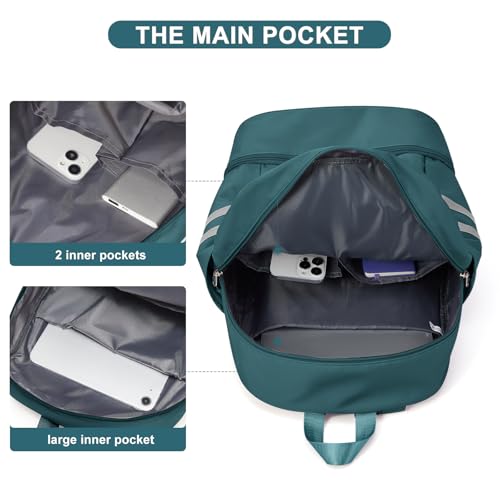 coofay Gym Backpack For Women, Gym Bag with Shoe Compartment - color: A-peacock Blue, size: Small