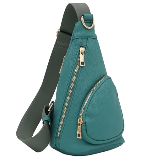 FashionPuzzle Compact Triangle Sling Bag - color: Emerald