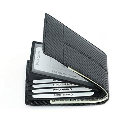 MINTEGRA RFID Blocking Card Wallet Minimalist Clutch Wallets Carbon Fiber Slim Card Holders with Cash Slot