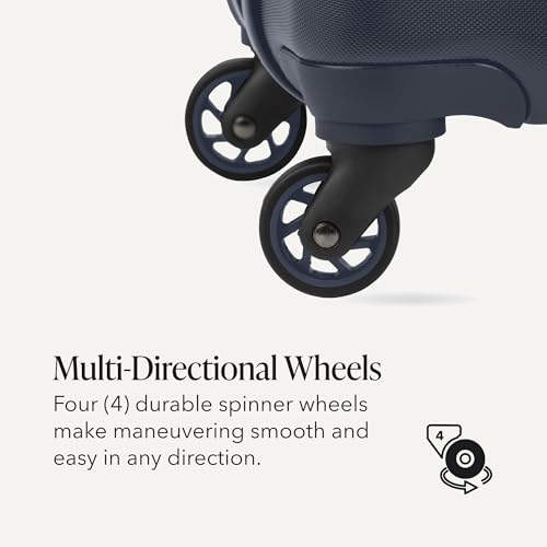 SWISSGEAR Signature Hardside Expandable Carry-On Spinner Luggage, ABS Construction, TSA-Friendly Lock, and Built-In Cupholder, Navy, 19-Inch - color: Navy, size: Carry-On 19-Inch