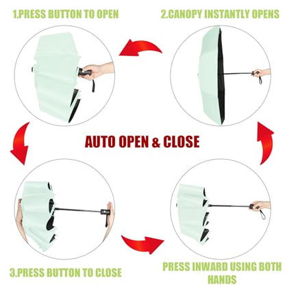 Jexine Windproof Travel Umbrella Compact Small - color: Green