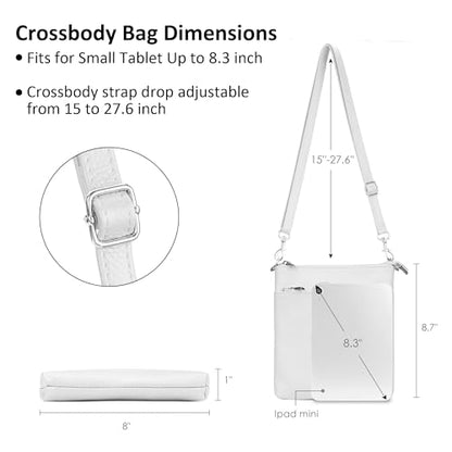 befen Genuine Leather Crossbody Purses for Women Travel Cross Body Bags Lightweight with Adjustable Shoulder Strap | Real Leather, Detachable Shoulder Strap, Lightweight, Adjustable Shoulder Strap, Compact Size, Daily Travel Use, Slim - color: A01-white