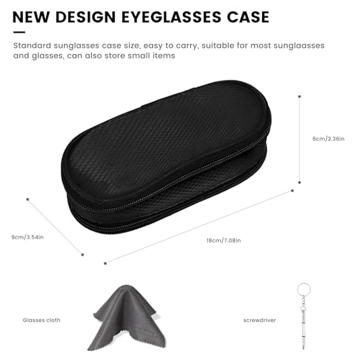 molshine Double Glasses Case，Independent dual-level design - color: Dark Black