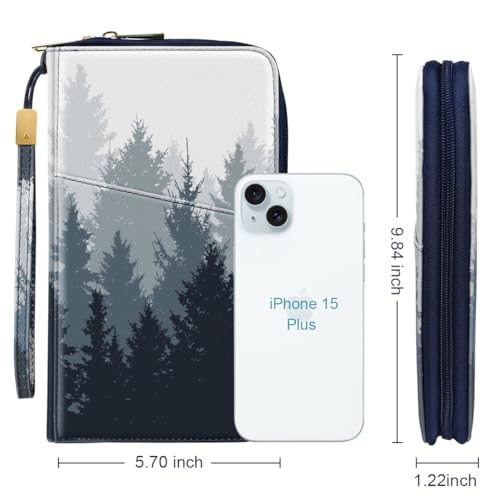 Family Passport Holder Wallet RFID Blocking Document Organizer - color: Forest