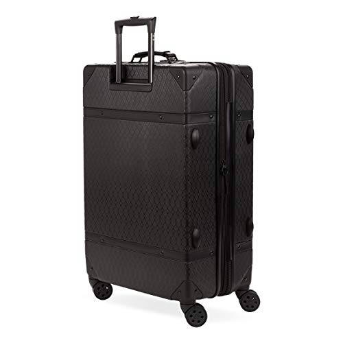 SwissGear 7739 Hardside Luggage Trunk with Spinner Wheels, Black, Checked-Large 26-Inch - color: Black, size: Checked-Large 26-Inch