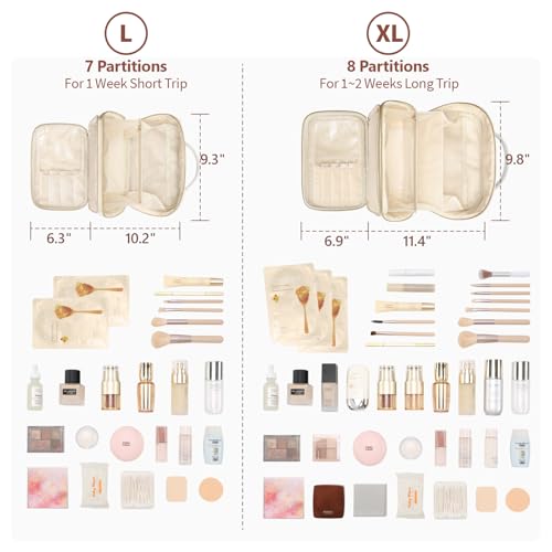 PACKISM Quilted Travel Makeup Bag for Women - Cosmetic Organizer for Travel