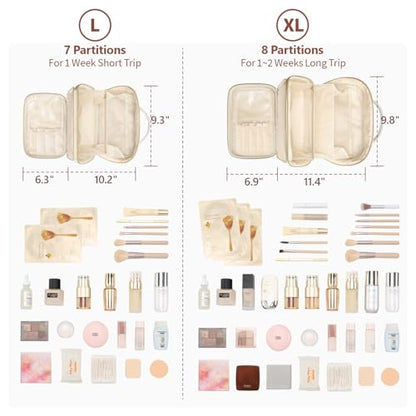PACKISM Quilted Travel Makeup Bag for Women - Cosmetic Organizer for Travel