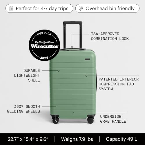 Away Bigger Carry-On Luggage, 23-Inch Lightweight Hardside Spinner Suitcase - color: Sea Green