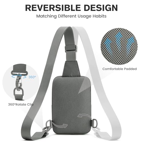 G4Free Small Crossbody Sling Bag, Mini Tactical EDC Chest Bag for Men - color: Grey