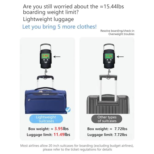 LIGHTGO 20" Carry On Softside Luggage, Ultra Light, TSA Lock Navy Blue - color: Navy Blue, size: 20in