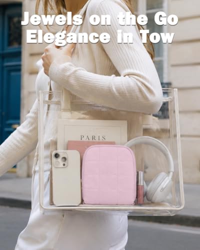 Travel Jewelry Case with Necklace Holder, Earring and Ring Organizer, Pink - color: Pink