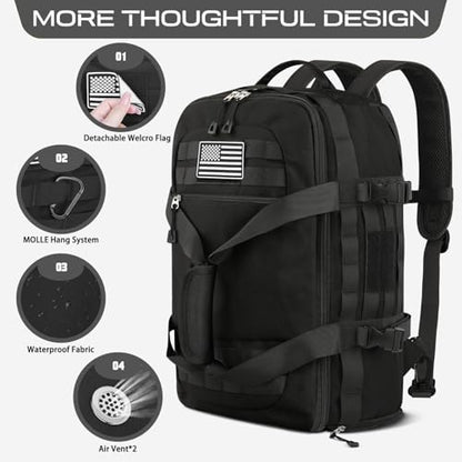Gym Bags for Men Women, Carry On Luggage 22x14x9 Airline Approved - color: Deep Black, size: Medium