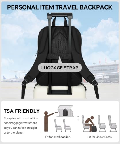 EMPSIGN Lightweight Casual Backpack for Travel Work College, Black - color: Black