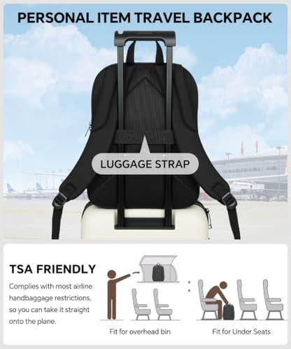 EMPSIGN Lightweight Casual Backpack for Travel Work College, Black - color: Black