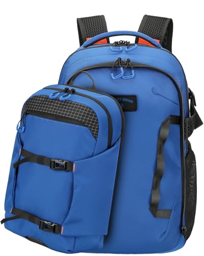 Laptop Backpack for Work, 40L College School Computer Bag with 15L Daypack - color: Blue