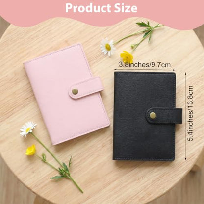 2 PCS Passport Covers PU Leather Travel Holder with Snap Closure