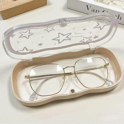 Glasses Case Hard Shell, Clear Eyeglass Case, Cute Holder for Sunglasses and Reading Glasses - color: Star