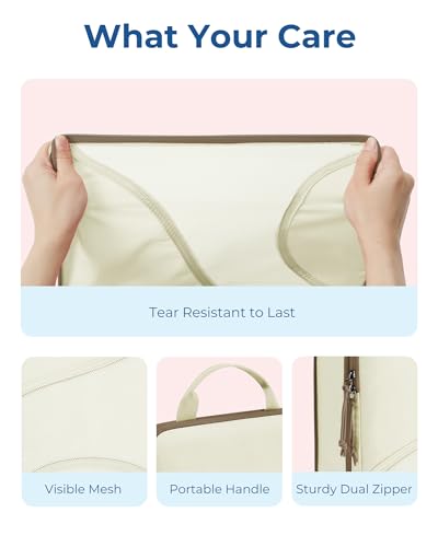Bagsmart Compression Packing Cubes, Travel Bag Cruise Ship Essentials - color: Cream Beige