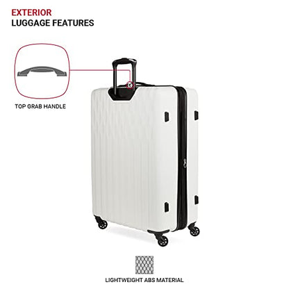 SwissGear 8018 Hardside Expandable Luggage with Spinner Wheels, White, 3-Piece Set (20/24/27) - color: White, size: 3-Piece Set (20/24/27)