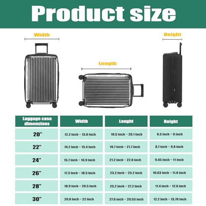 Clear Luggage Covers For Suitcase TSA Approved,No‑Disassembly(Clear, 30) - color: Clear, size: 30