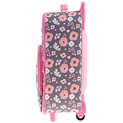 Stephen Joseph Kids' Rolling Carry-On Luggage, Charcoal Flower - color: Charcoal Flower