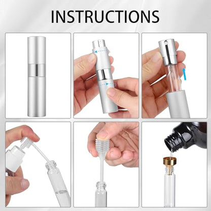 Perfume Travel Refillable Atomizer 8ML (3PCS) - Empty Cologne Spray Bottle, Portable & Leakproof Sprayer for Travel (Blue, golden, Silver) - color: Blue, golden, Silver