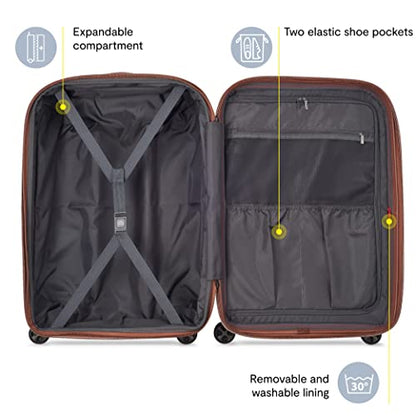 DELSEY PARIS Carrousel, 24 Inch Checked-Medium Hardside Luggage, Black - color: Black, size: Checked-Medium 24 Inch