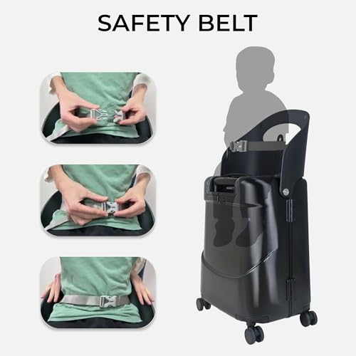 MiaMily Kids Ride-On Carry On Luggage, Hard Shell Suitcase - color: Midnight Black