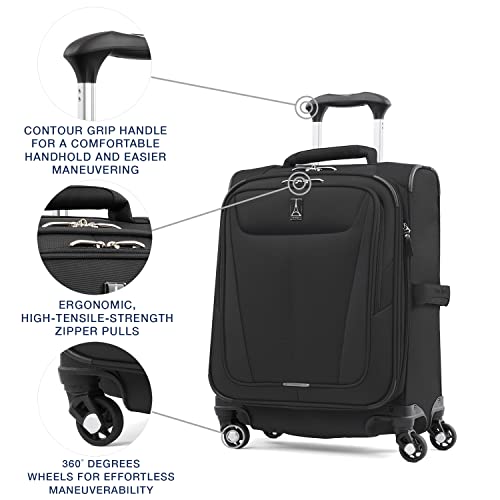 Travelpro Maxlite 5 International Carry-On Luggage Spinner, Black, 19-Inch - color: Black, size: International Carry-on 19-Inch