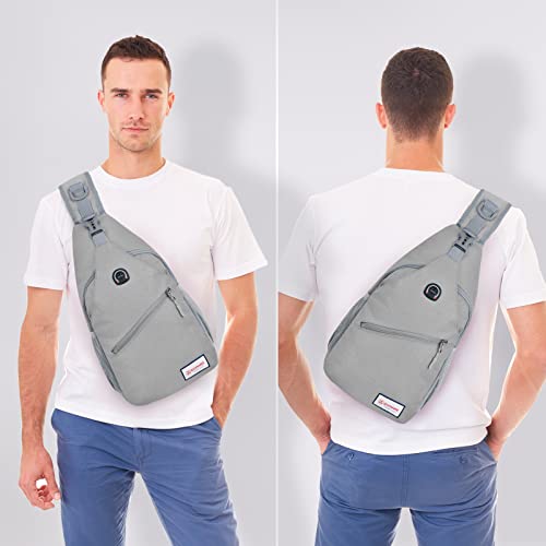 ZOMAKE Sling Bag,Small Crossbody Sling Backpack Shoulder Daypack for Travel - color: Silver Grey B, size: 8L