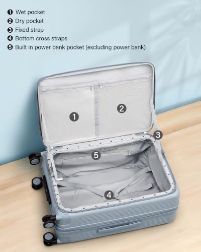 Hanke Top Opening 28" Large Luggage Expandable Hard Shell Grey - color: Grey, size: 28 Inch EXT