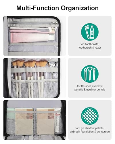 Travel Initial Makeup Bag for Women, Personalized Toiletries Organizer, H - style: H