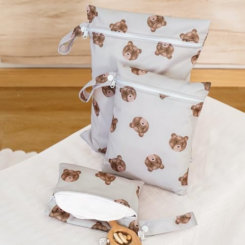 Happy Flute 3 Set Wet Bag Storage Bag Zipper Waterproof Washable - color: HF01