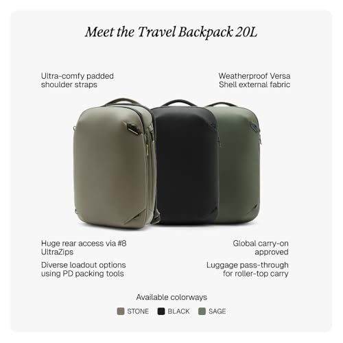 Peak Design Travel Backpack 20L, Sage - color: Sage, size: 20L