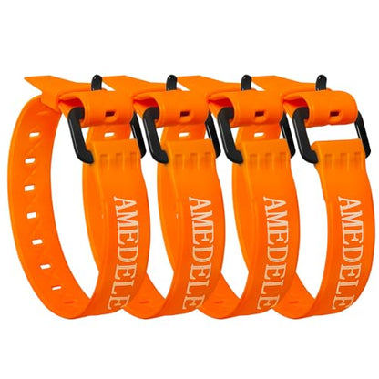 4 Pack 14" Rubber Tie Down Straps,Quick Lashing Straps with Buckles - color: Orange, size: 14" Length / 4 Pack