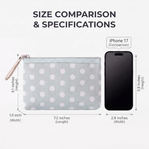 uekeboag Small Polka Dot Canvas Makeup Bag for Purses(04Light Blue) - color: 04Light Blue